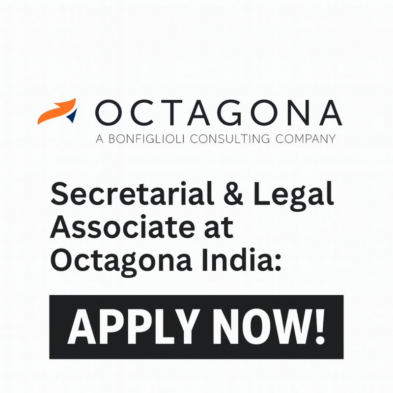 Secretarial & Legal Associate at Octagona India | Legal Job Opportunity | Apply Now
