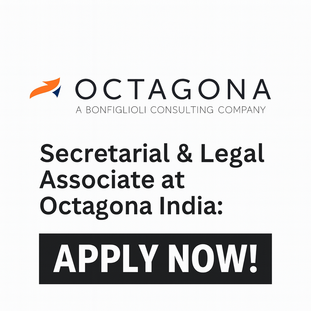 Secretarial & Legal Associate at Octagona India | Legal Job Opportunity | Apply Now