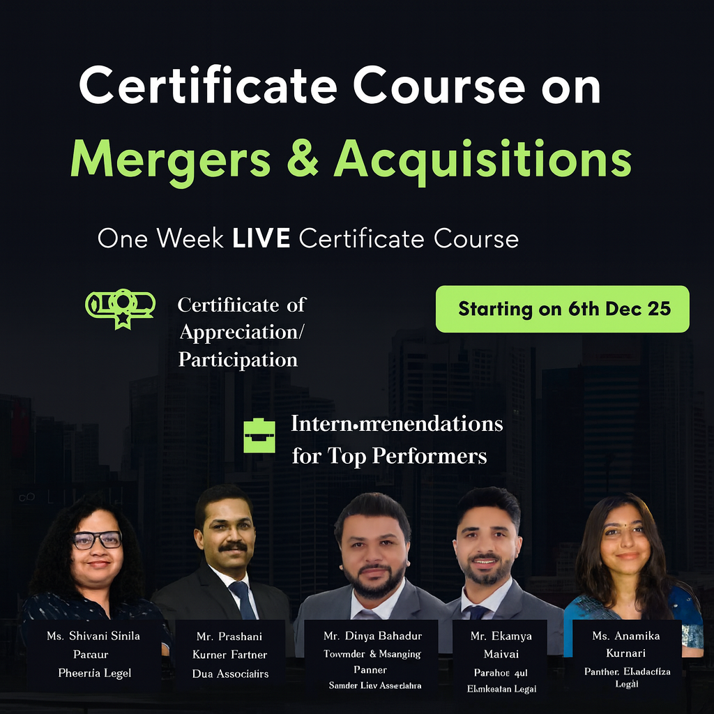Online Certificate Course on M&A | Learn from Law Partners