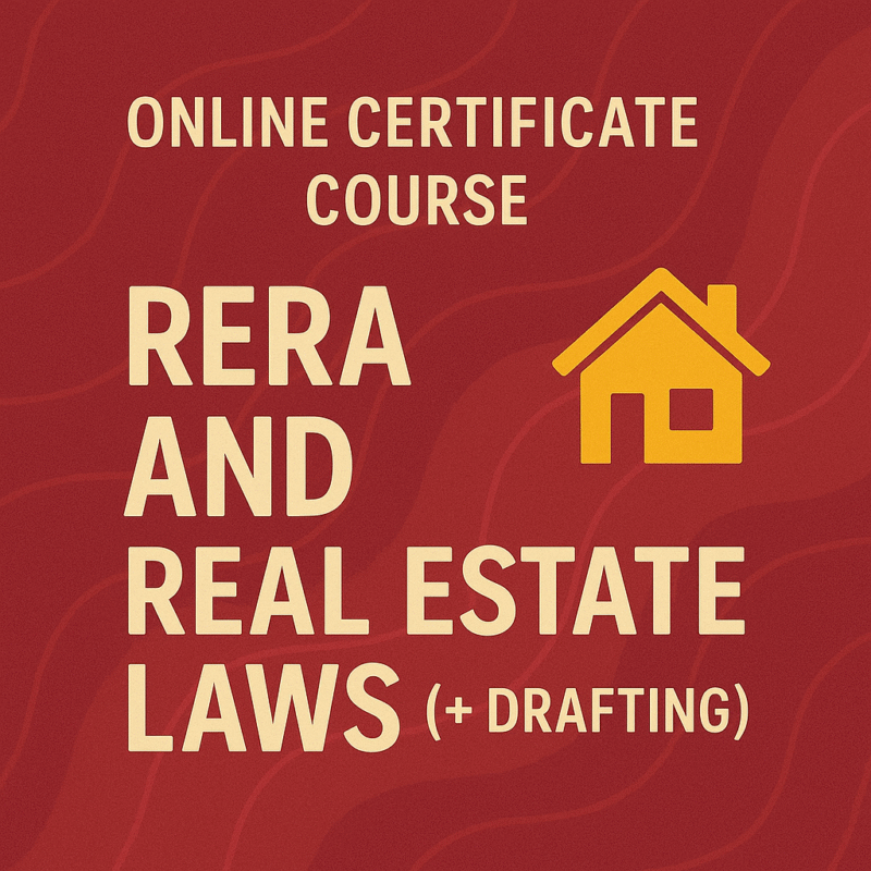 Online Certificate Course on RERA and Real Estate Laws (+ Drafting)