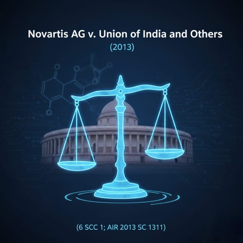 Novartis AG v. Union of India and Others (2013) (6 SCC 1; AIR 2013 SC 1311)