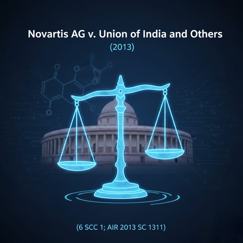 Novartis AG v. Union of India and Others (2013) (6 SCC 1; AIR 2013 SC 1311)