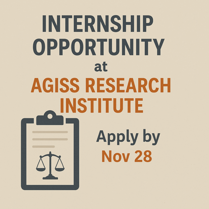 Internship at AGISS Research Institute | Apply by Nov 28