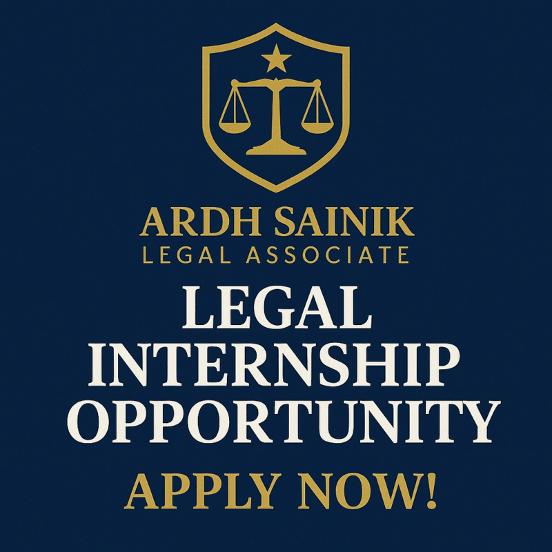 Legal Internship at Ardh Sainik Legal Associate | Apply Now