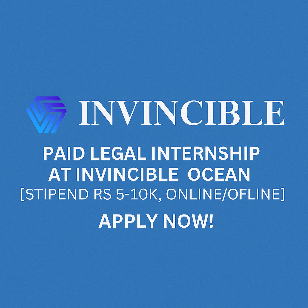 Paid Legal Internship at Invincible Ocean | Apply Now