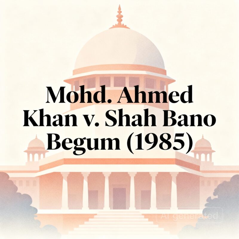 Mohd. Ahmed Khan v. Shah Bano Begum (1985)