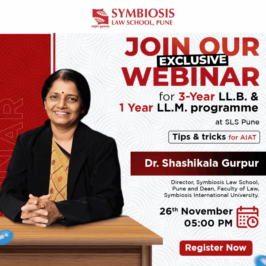 Webinar on ‘Tips & Tricks for AIAT’ for 3-Year LL.B. and 1-Year LL.M. at SLS, Pune [Nov 26; 5 PM]