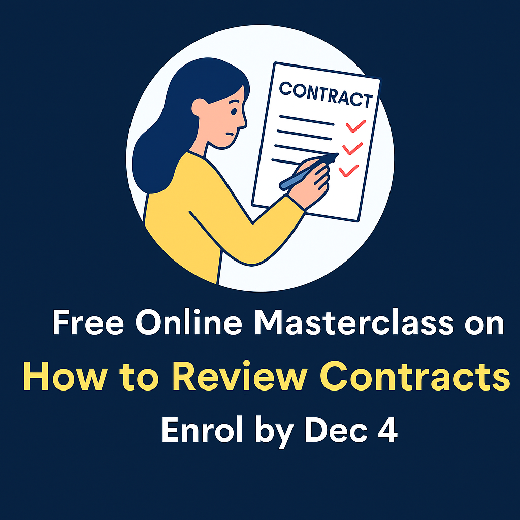 Free Online Masterclass on How to Review Contracts: Enrol by Dec 4