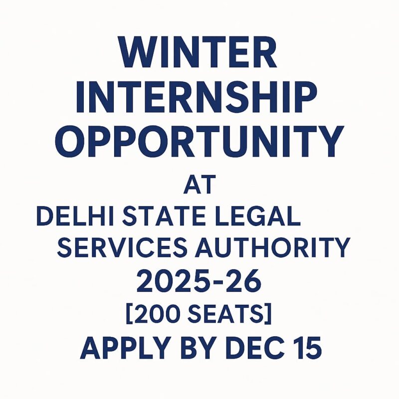 Winter Internship at Delhi State Legal Services Authority