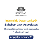 Internship at Sakshar Law Associates | Virtual