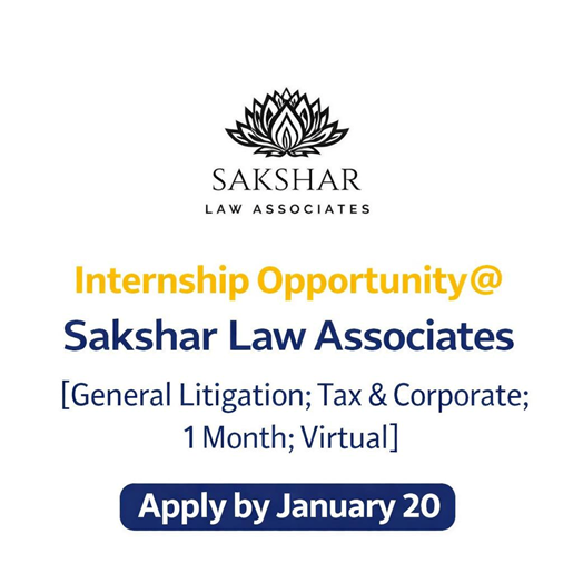 Internship at Sakshar Law Associates | Virtual